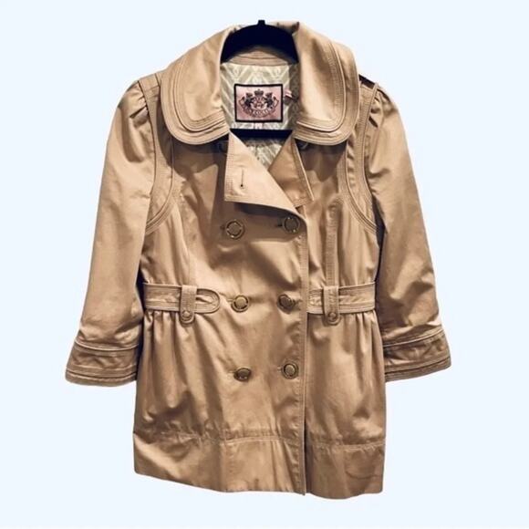 JUICY COUTURE VINTAGE TRENCH COAT JACKET Size S - Picture 1 of 11